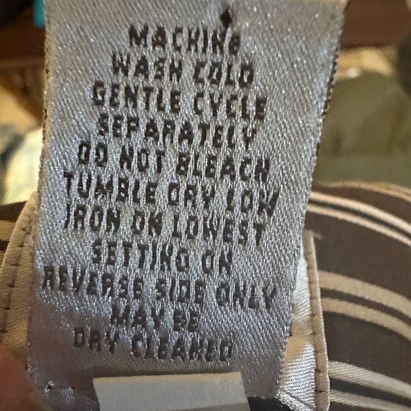 Chico’s Size M Womens Pants Striped Wide Leg Cropped Brown Tan Ivory - Picture 4 of 5